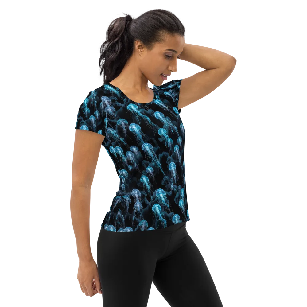 Azure Abyss on Women's Athletic T-Shirt — Right