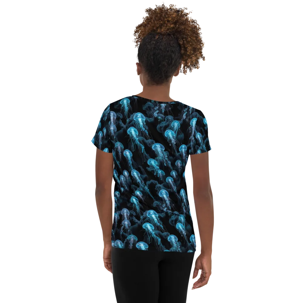 Azure Abyss on Women's Athletic T-Shirt — Back
