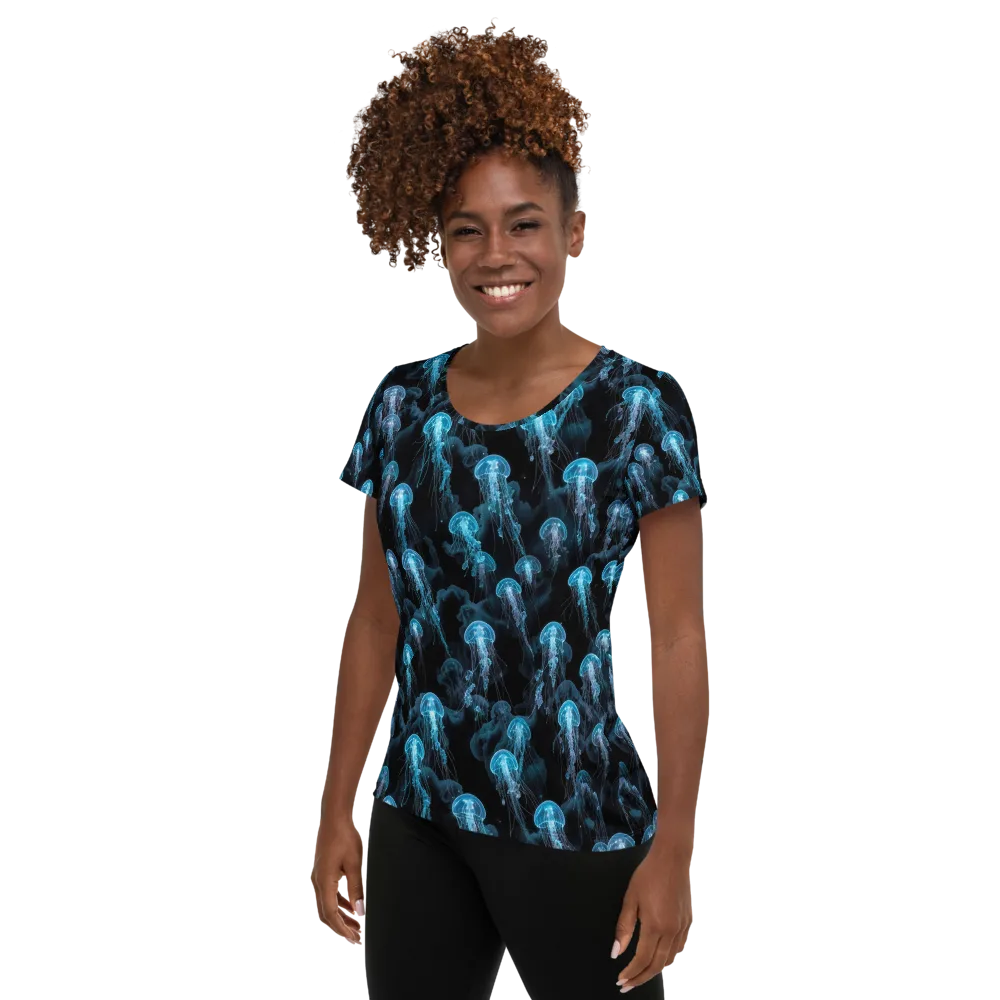Azure Abyss on Women's Athletic T-Shirt — Left