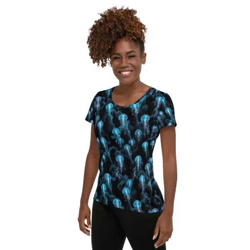 Azure Abyss on a Women's Athletic T-Shirt
