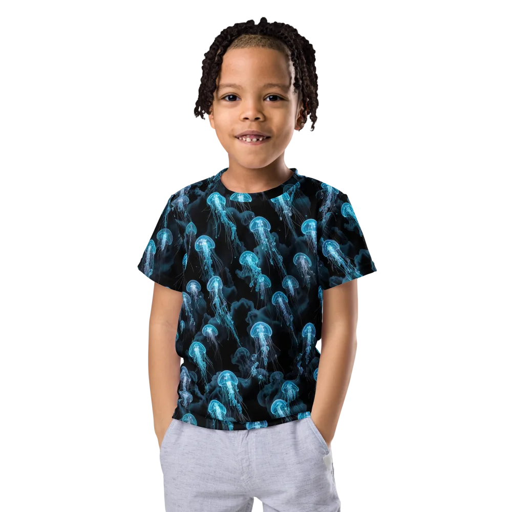 Azure Abyss on Kids Crew Neck T-Shirt — Front