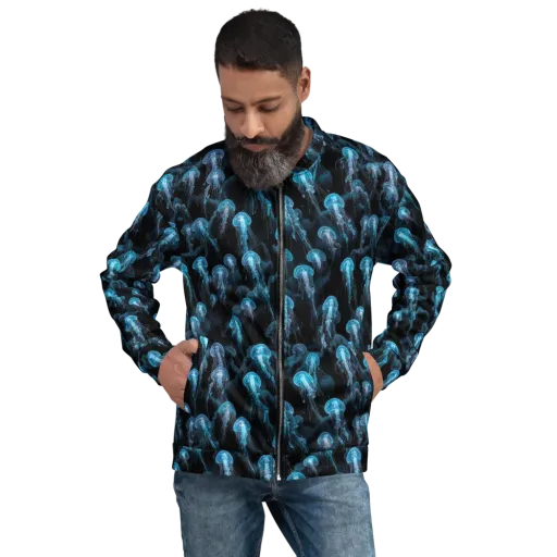 Azure Abyss on a Bomber Jacket