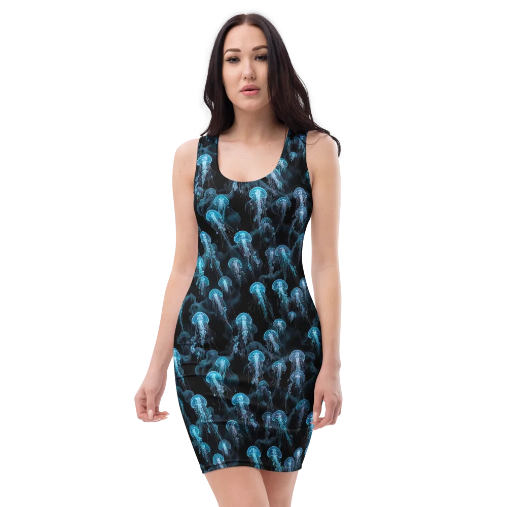 Azure Abyss on Bodycon Dress — Front