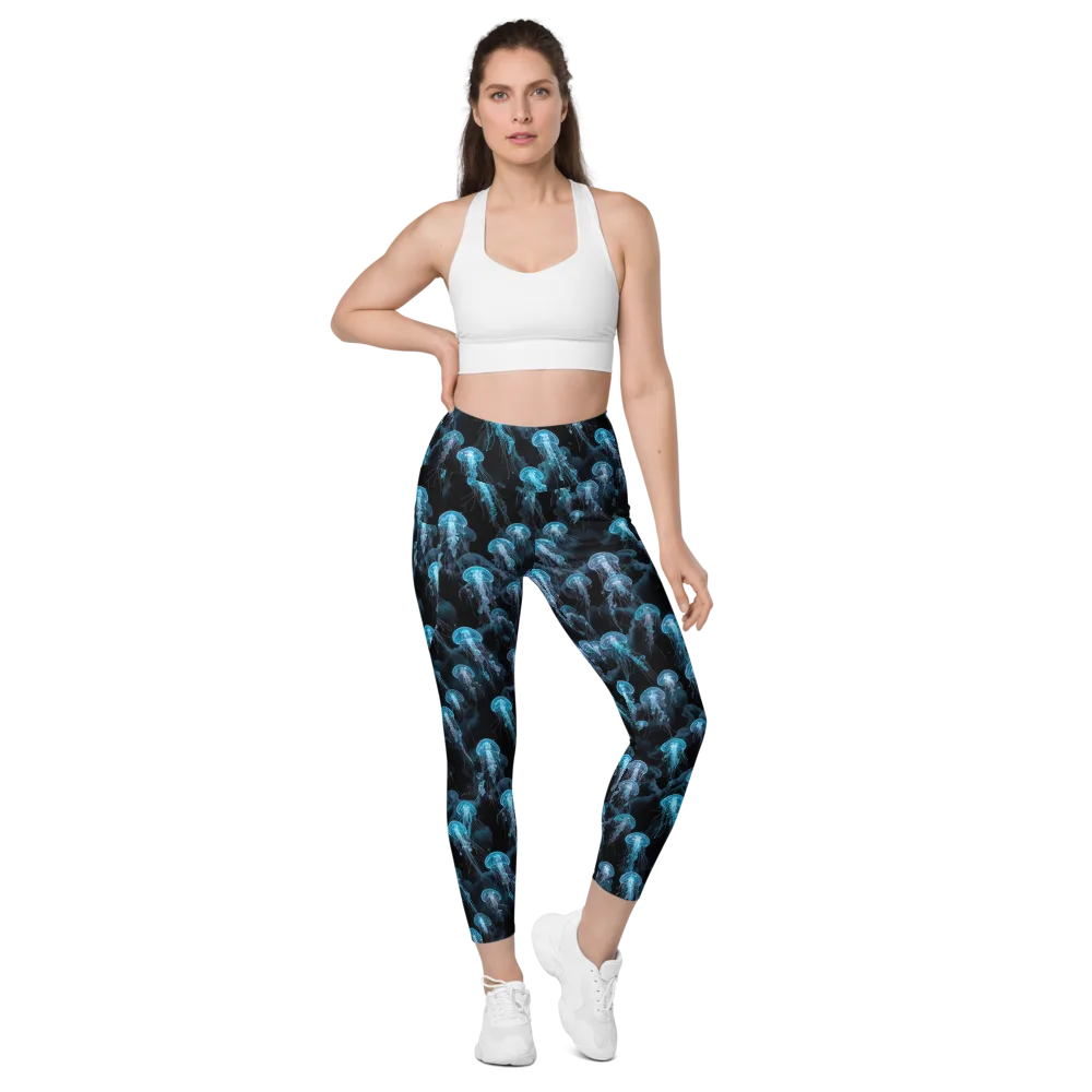 Azure Abyss on Leggings with Pockets — Front