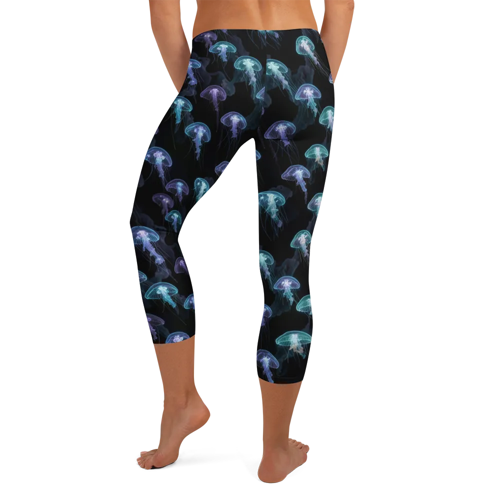 Abyssal Glow on Capri Leggings — Back