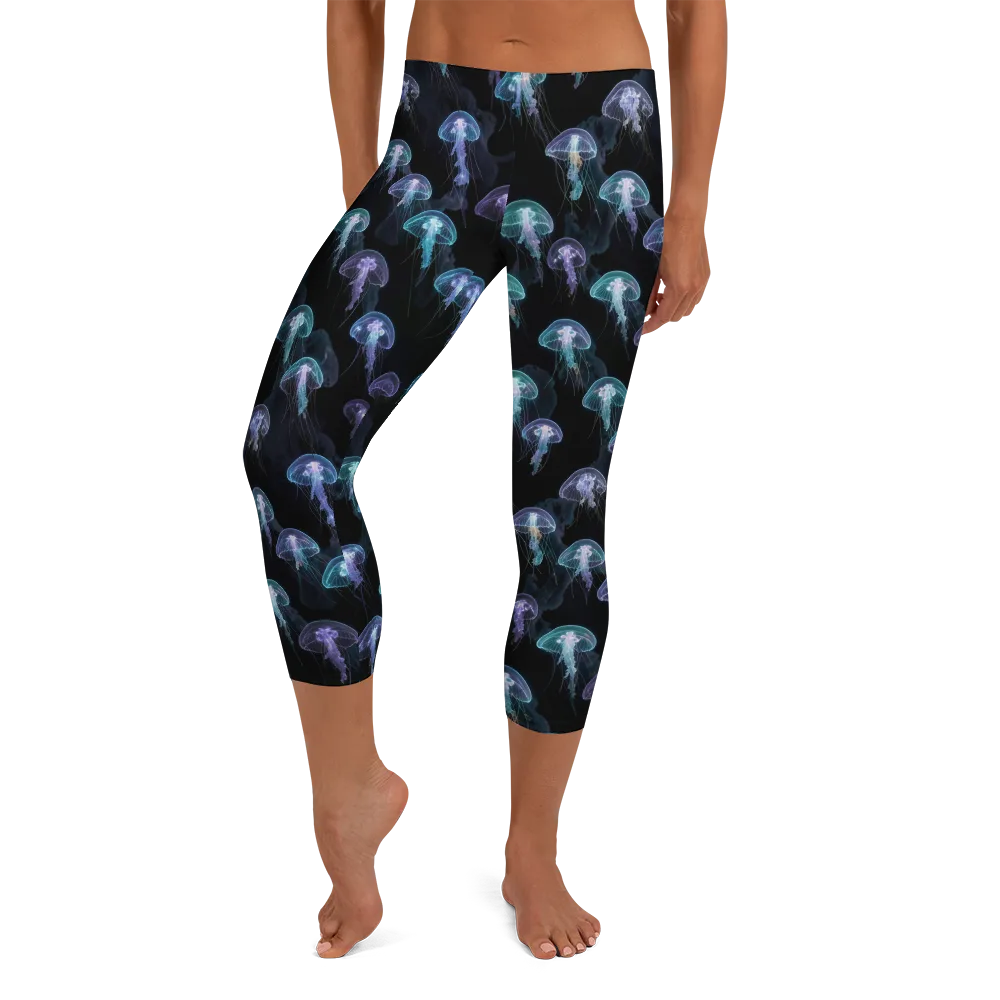 Abyssal Glow on Capri Leggings — Front