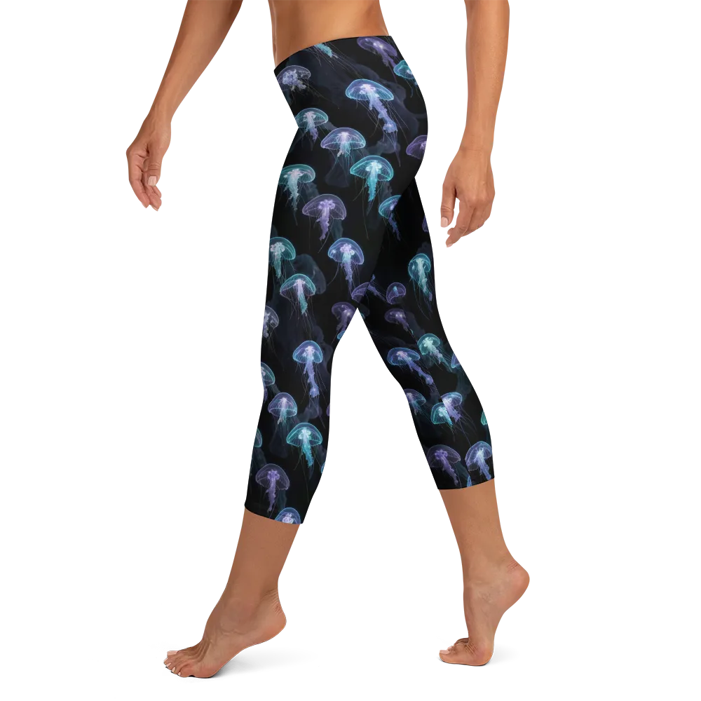 Abyssal Glow on Capri Leggings — Left