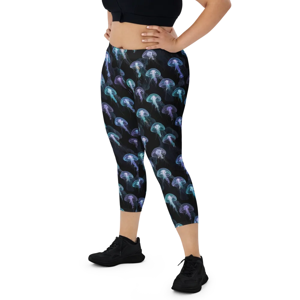 Abyssal Glow on Capri Leggings — Front