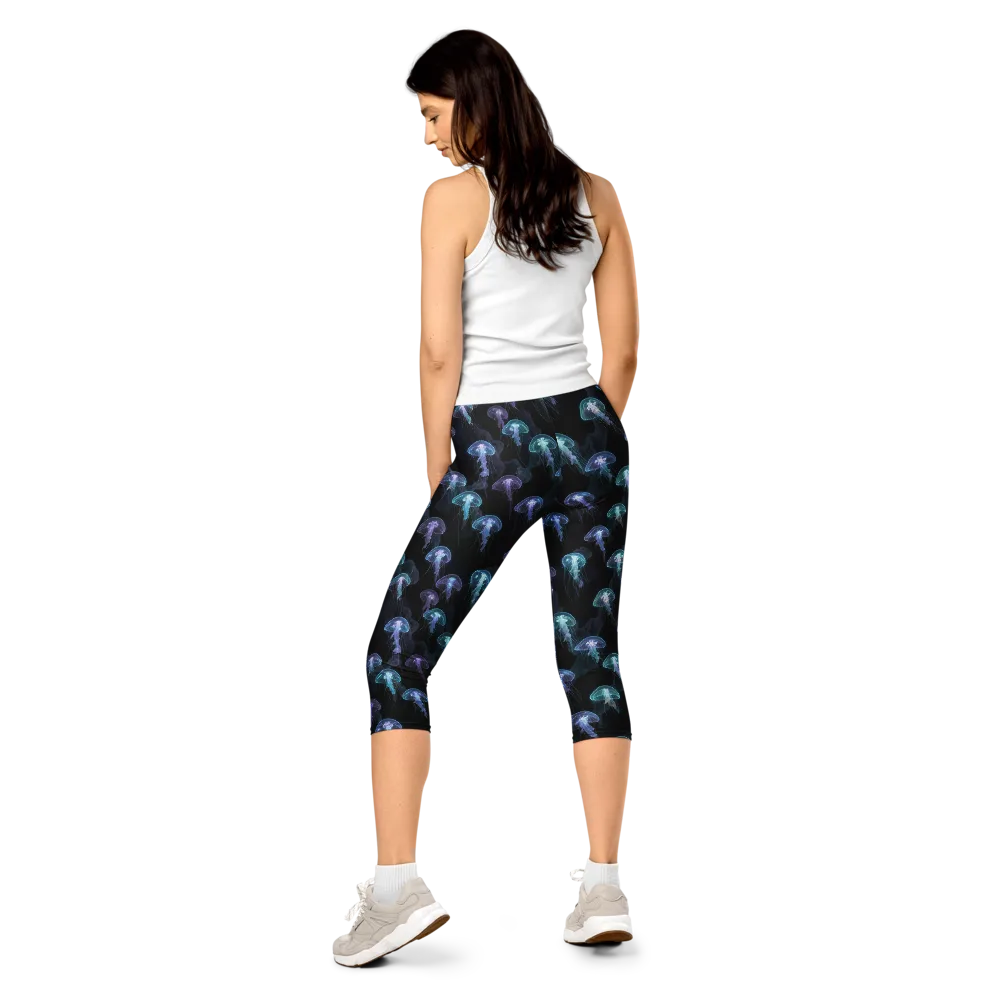 Abyssal Glow on Capri Leggings — Back