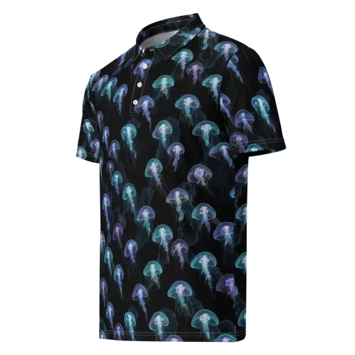 Abyssal Glow on a Men's Slim Fit Polo Shirt