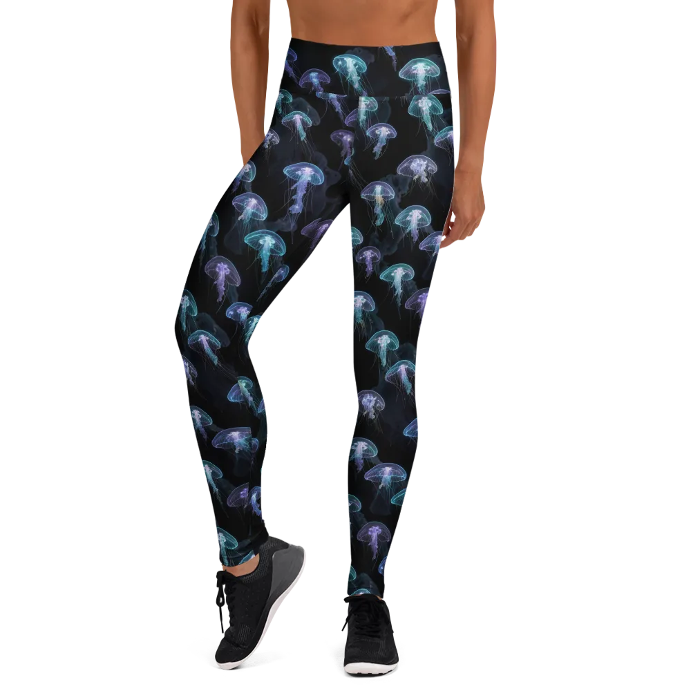 Abyssal Glow on Yoga Leggings — Front