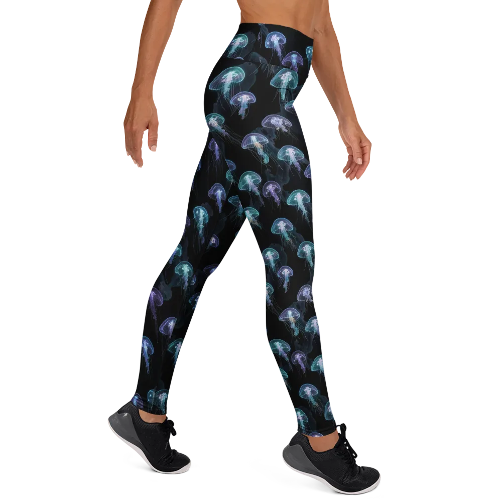 Abyssal Glow on Yoga Leggings — Right