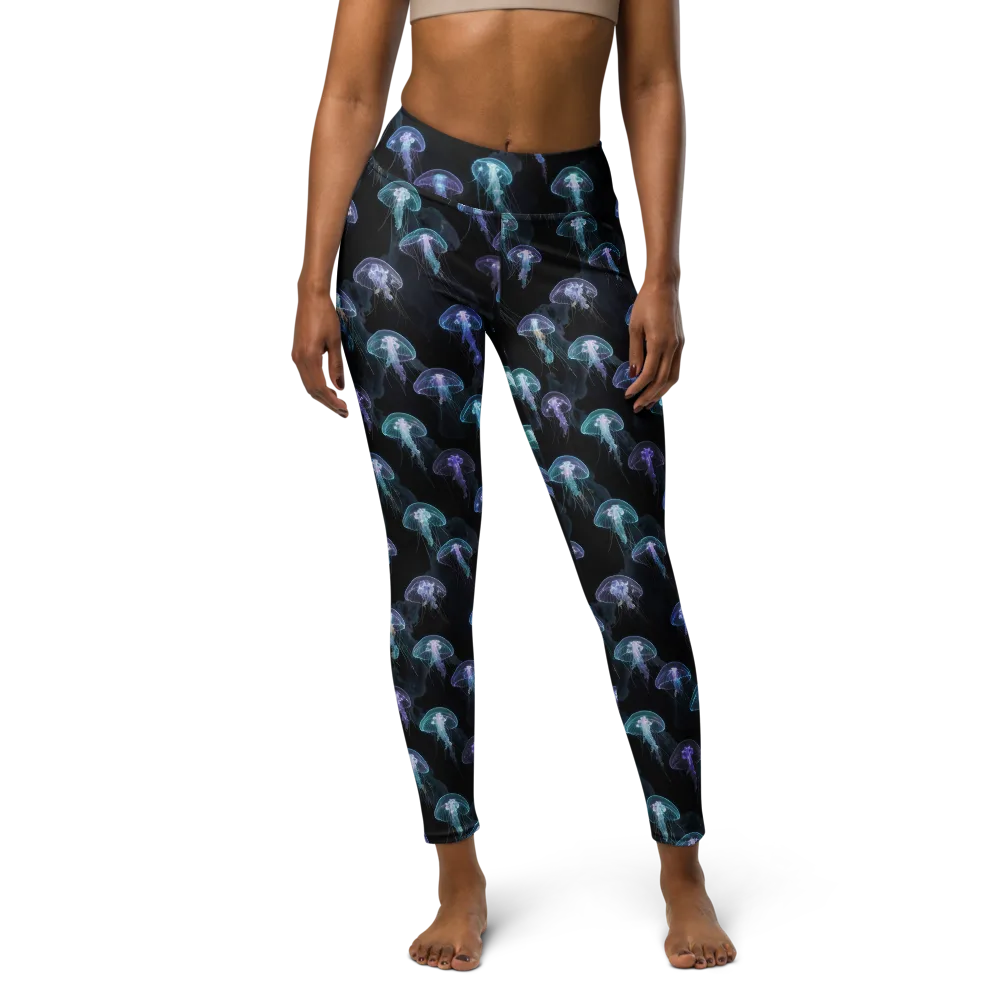 Abyssal Glow on Yoga Leggings — Front