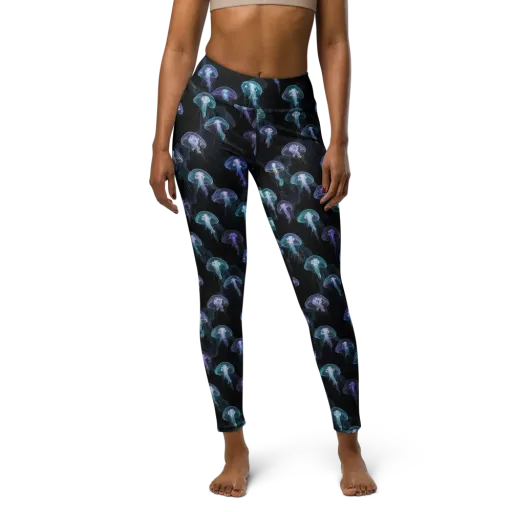 Abyssal Glow on a Yoga Leggings