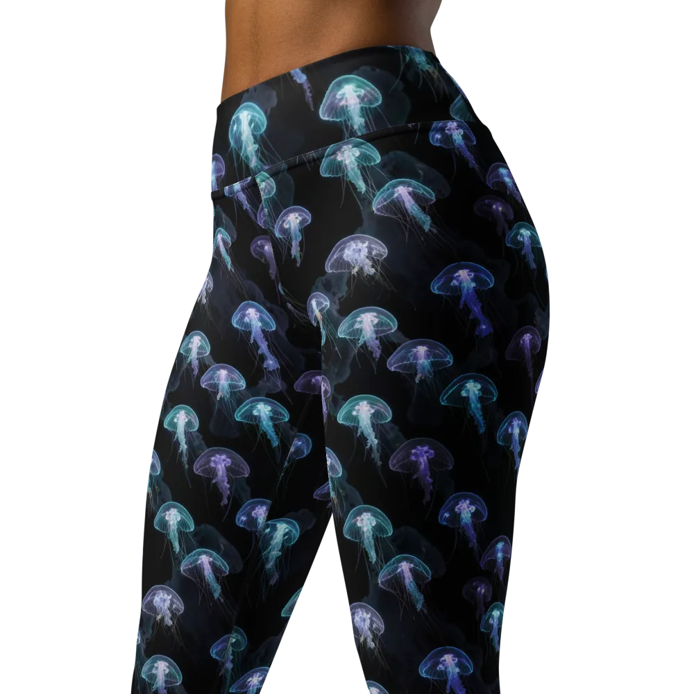 Abyssal Glow on Yoga Leggings — Left Front