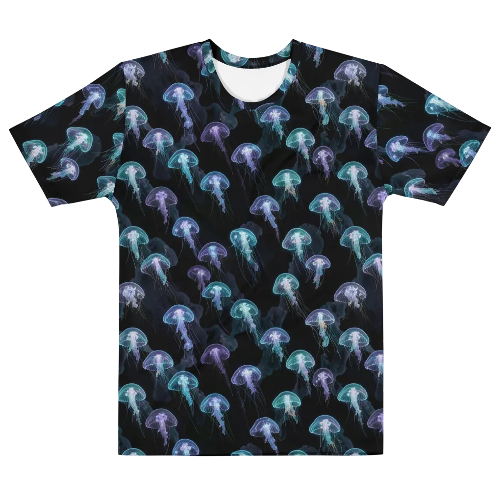 Abyssal Glow on Men's Cotton Crew Neck T-Shirt — Front