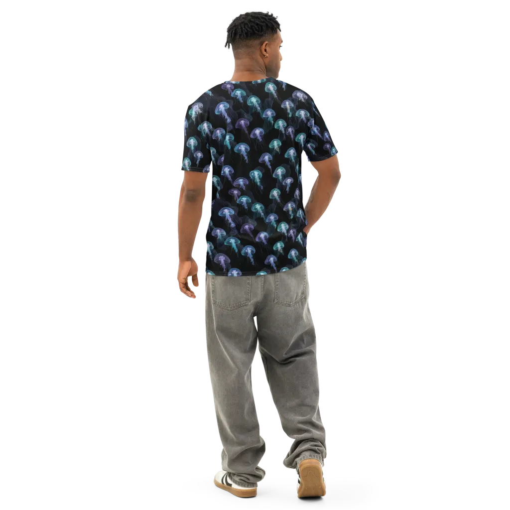 Abyssal Glow on Men's Cotton Crew Neck T-Shirt — Back