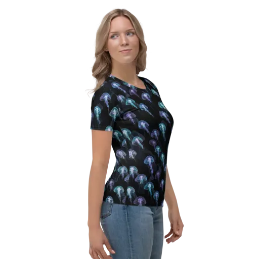Abyssal Glow on a Women's Crew Neck T-Shirt
