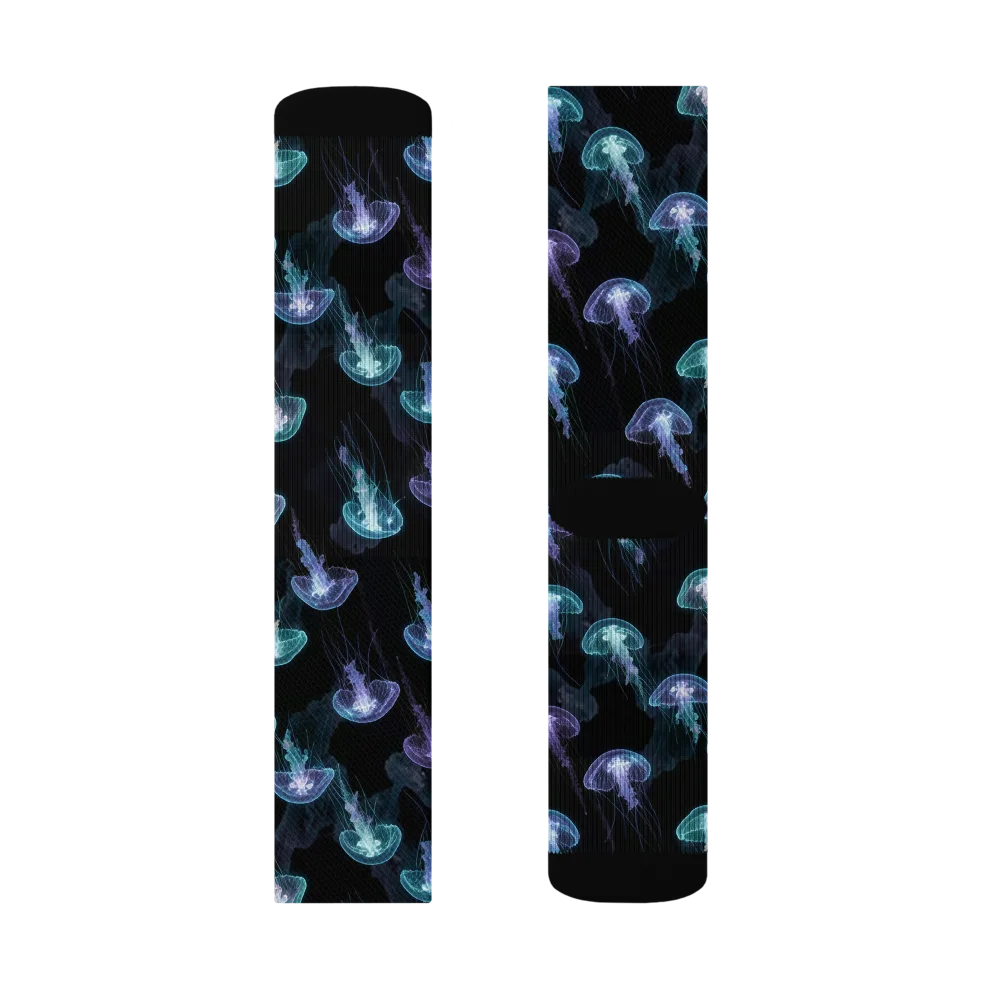 Abyssal Glow on Socks — Left Sock
