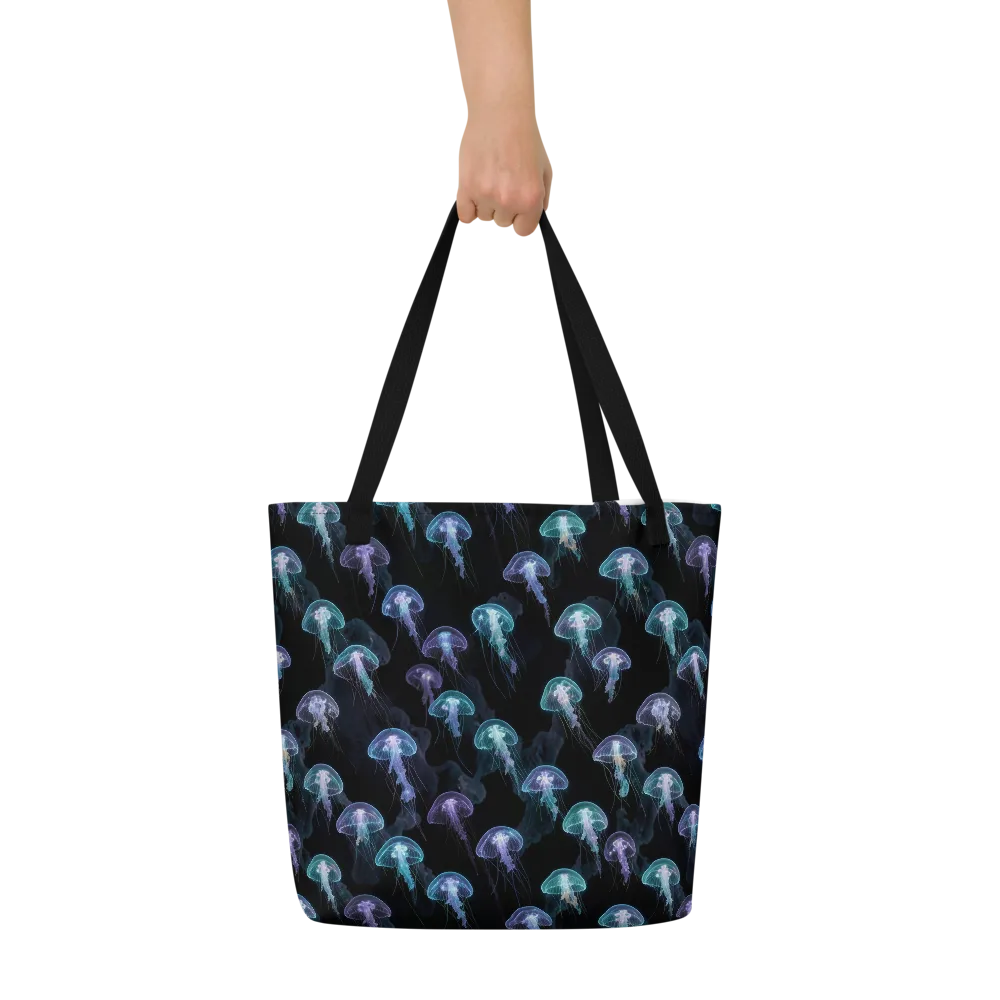 Abyssal Glow on Large Tote Bag W/ Pocket — Front