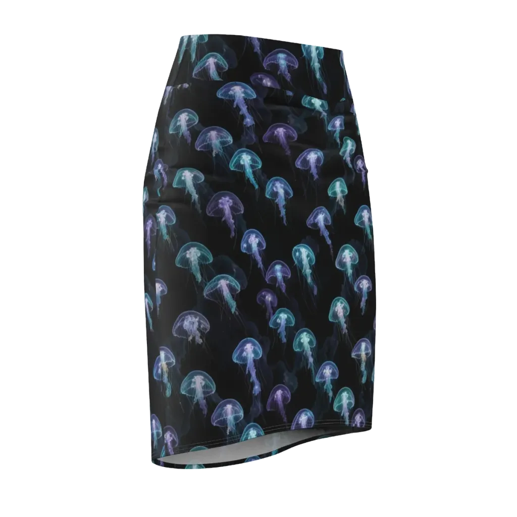 Abyssal Glow on Pencil Skirt — Front Side