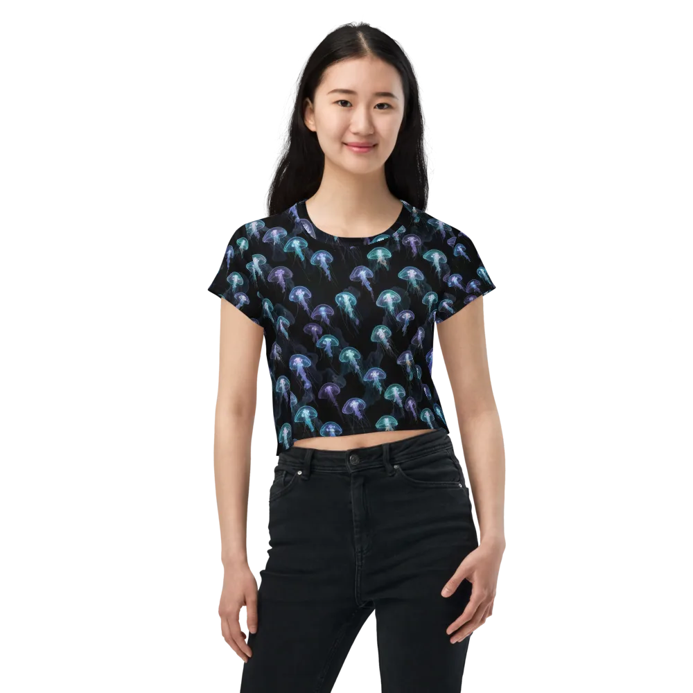 Abyssal Glow on Crop Tee — Front