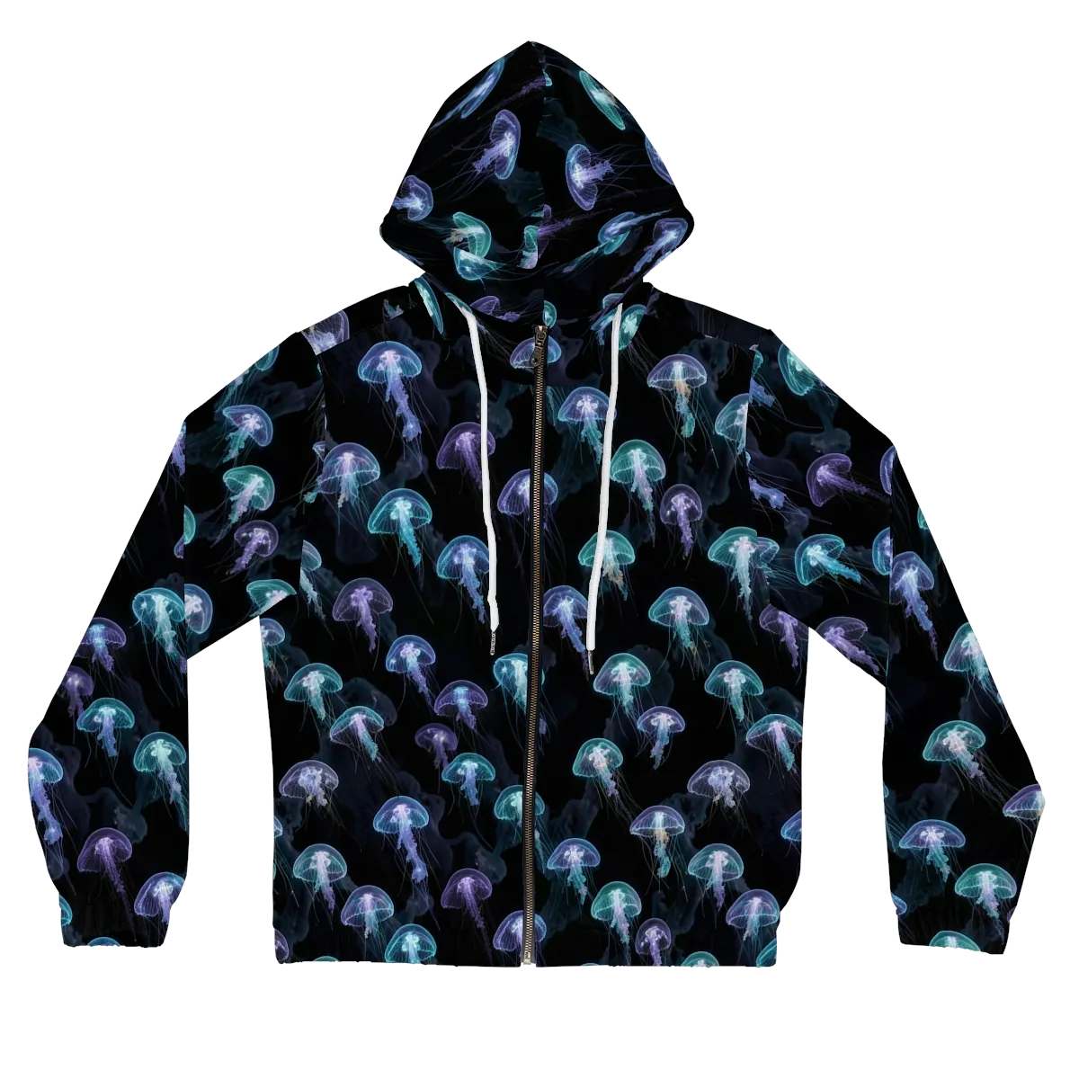 Abyssal Glow on Women's Full-Zip Hoodie — Front