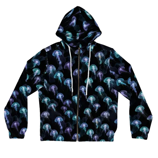Abyssal Glow on a Women's Full-Zip Hoodie