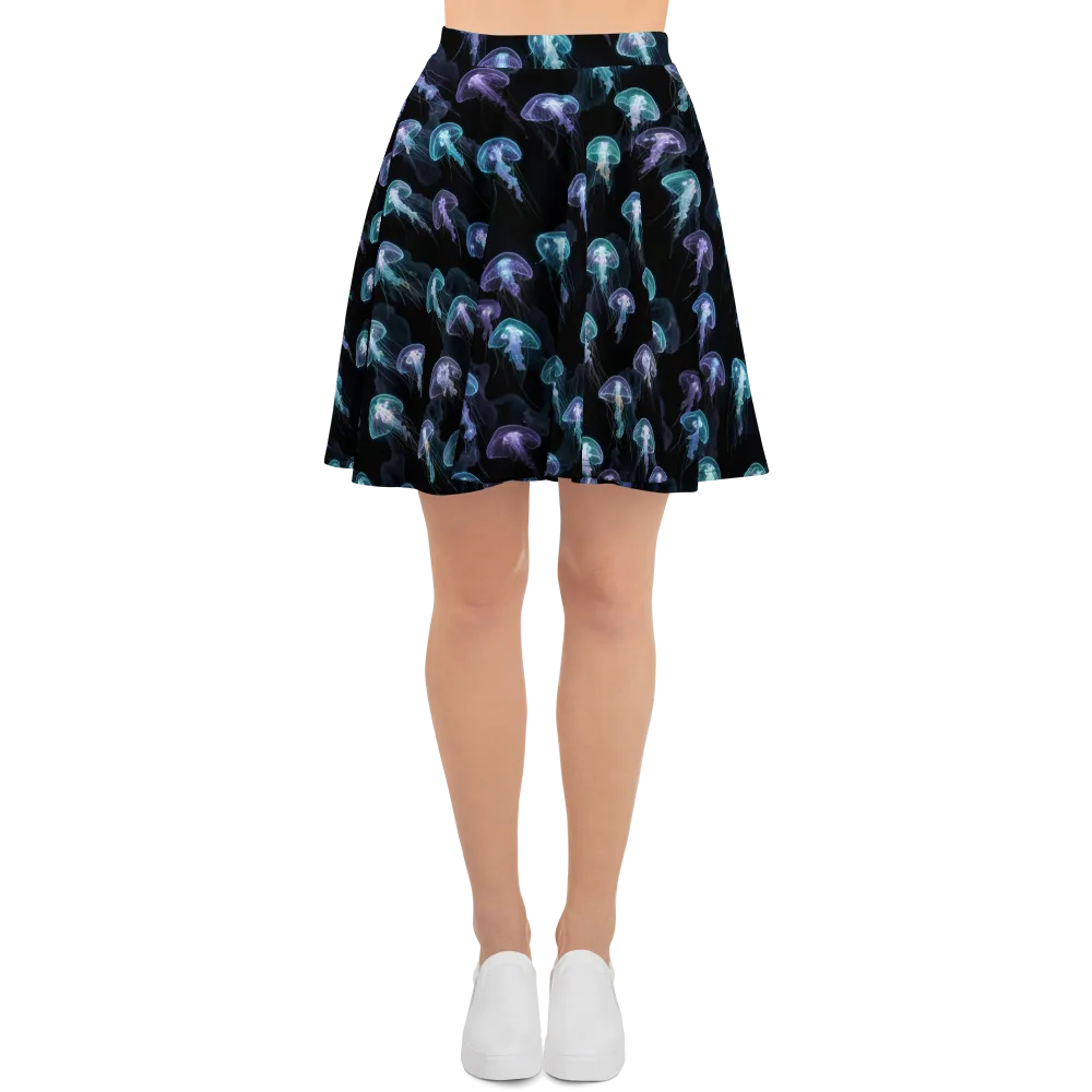 Abyssal Glow on Skater Skirt — Front