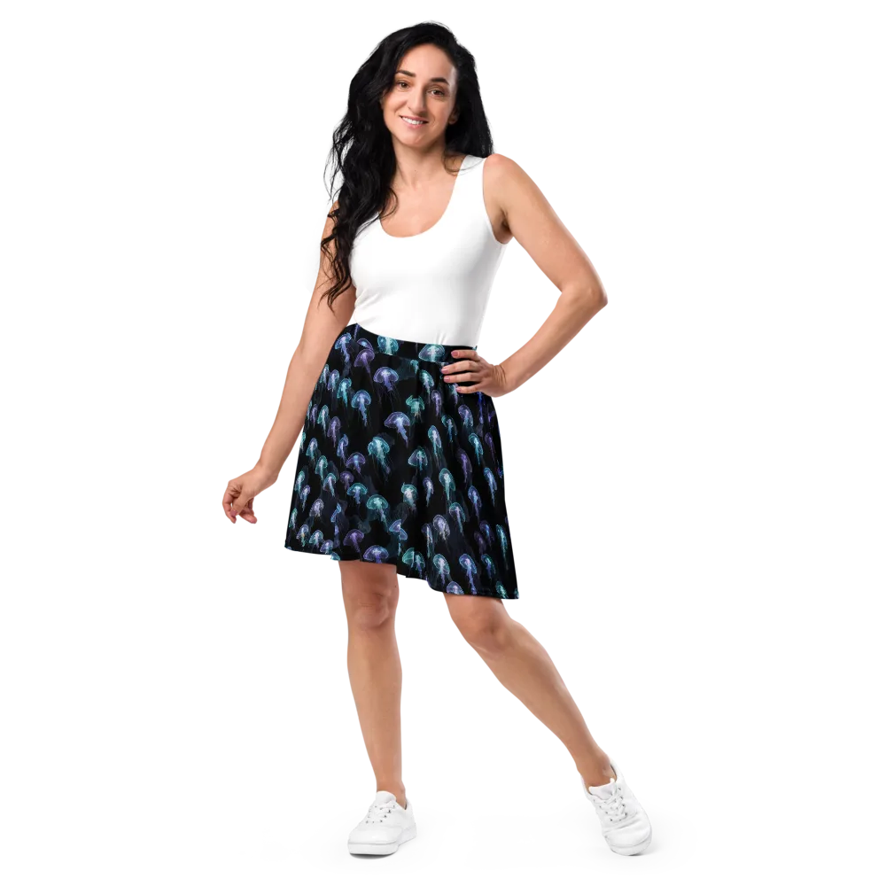 Abyssal Glow on Skater Skirt — Front