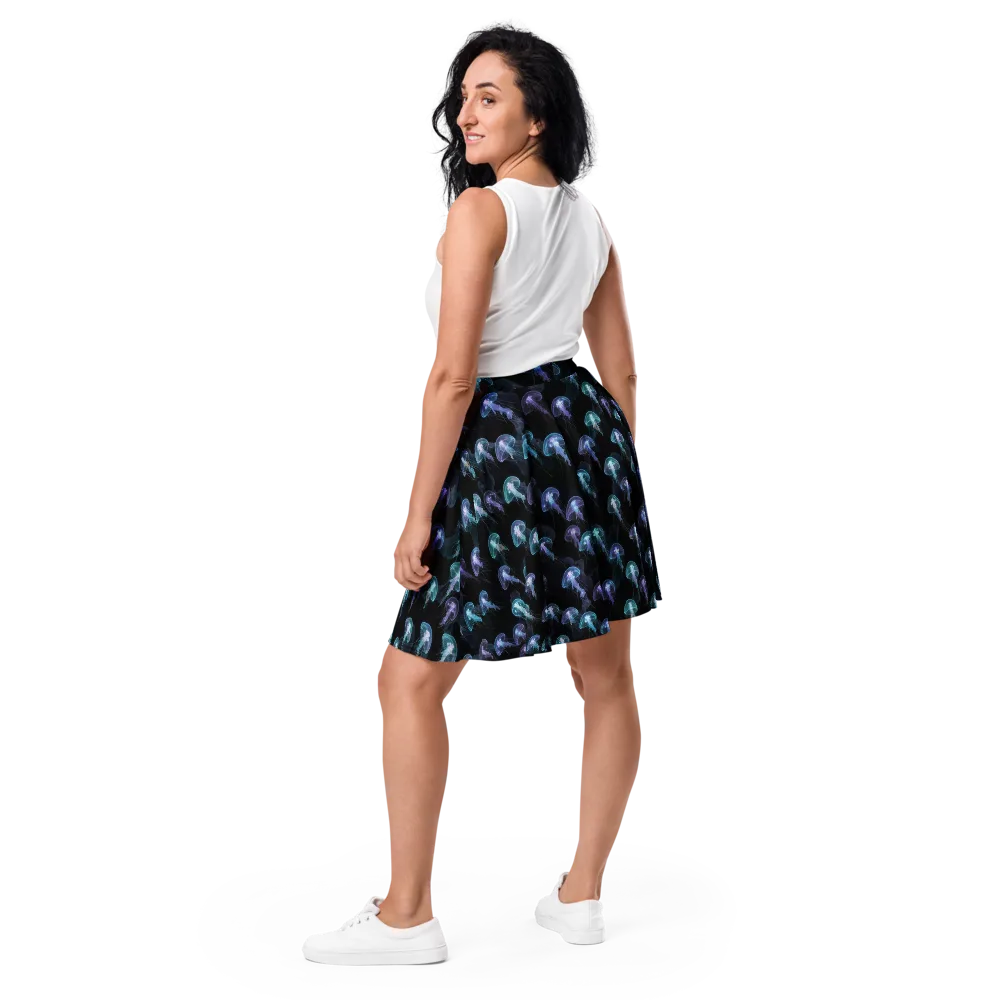 Abyssal Glow on Skater Skirt — Back