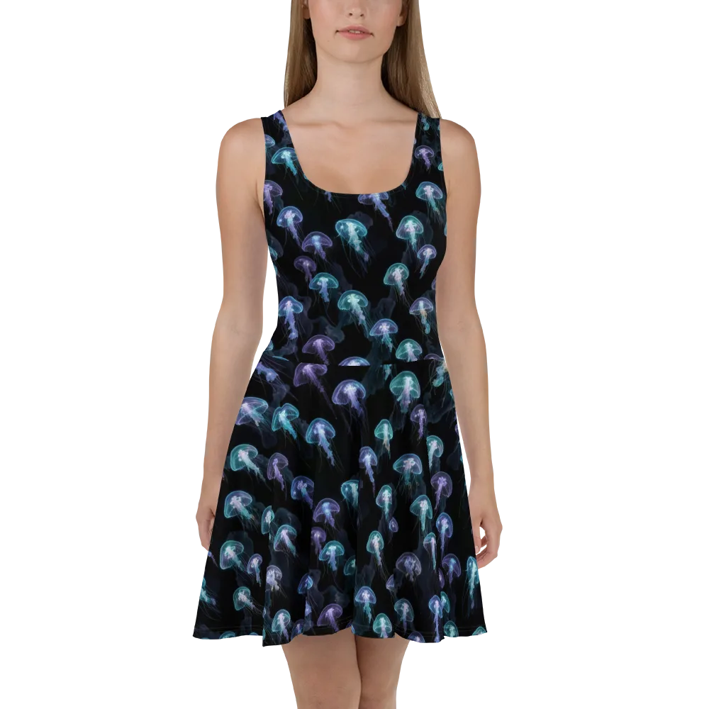 Abyssal Glow on Skater Dress — Front