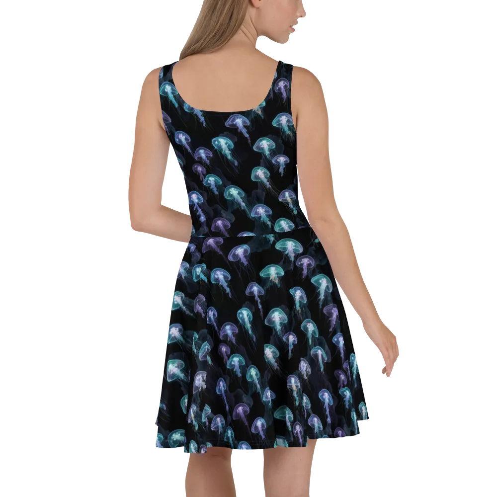 Abyssal Glow on Skater Dress — Back