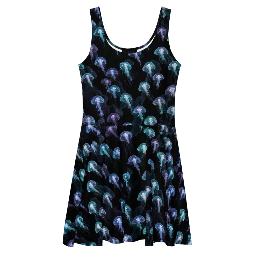 Abyssal Glow on Skater Dress — Front