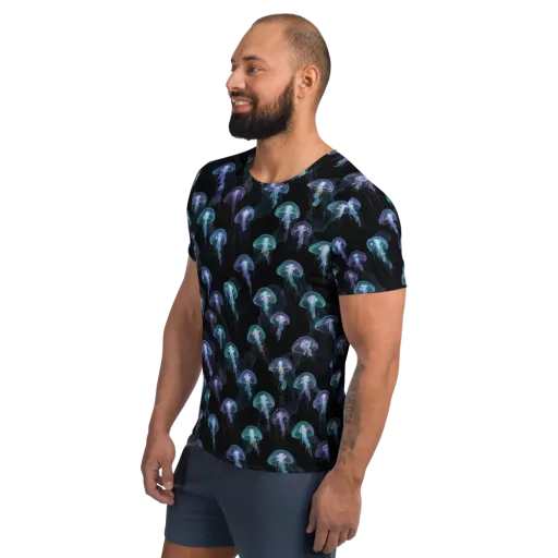 Abyssal Glow on a Men's Athletic T-Shirt