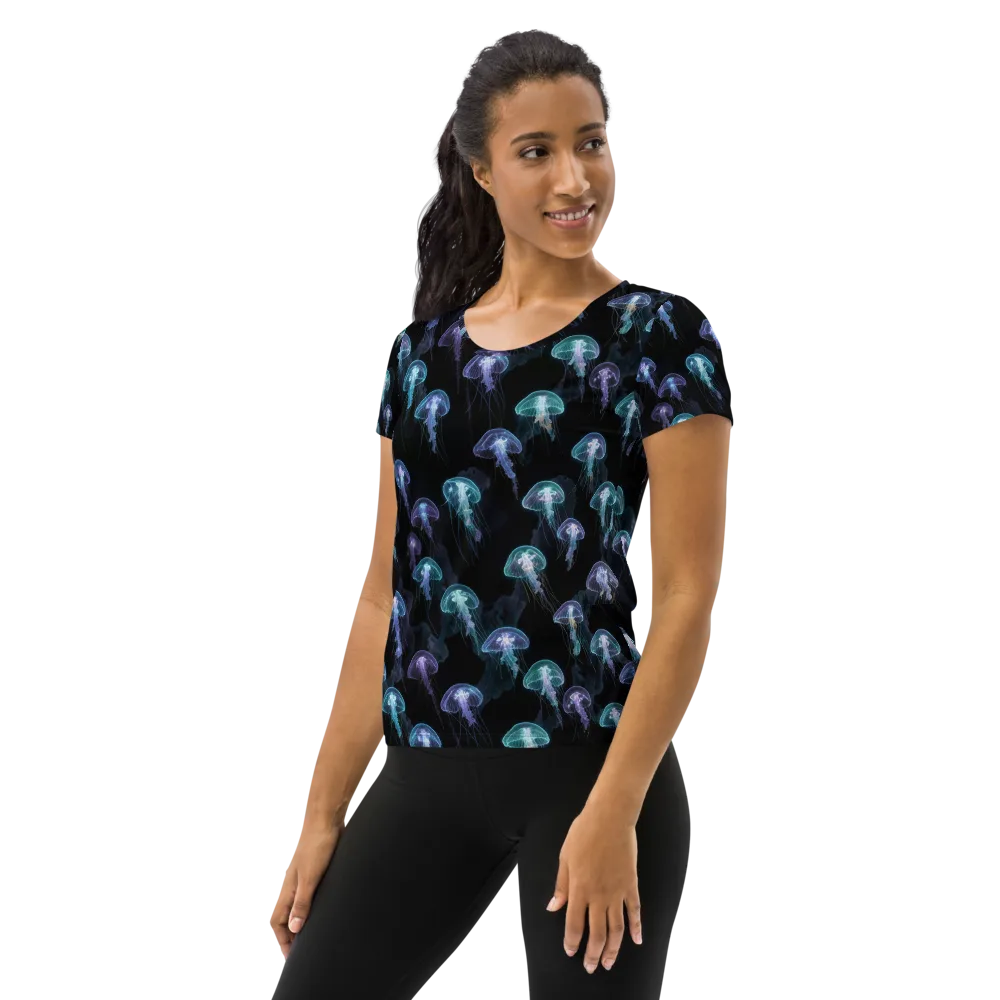 Abyssal Glow on Women's Athletic T-Shirt — Left