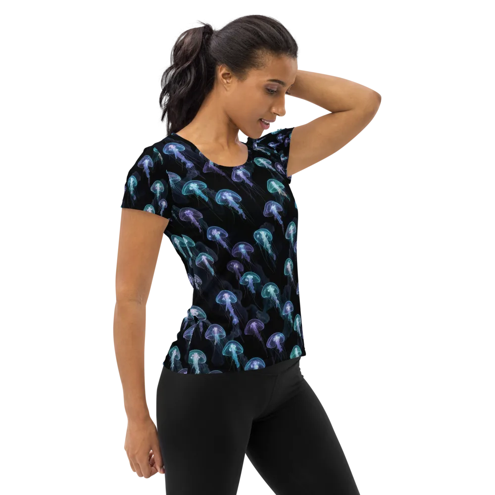 Abyssal Glow on Women's Athletic T-Shirt — Right