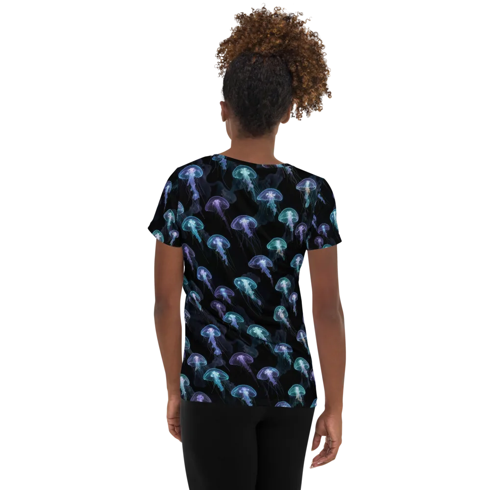 Abyssal Glow on Women's Athletic T-Shirt — Back