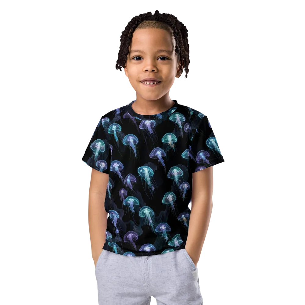 Abyssal Glow on Kids Crew Neck T-Shirt — Front