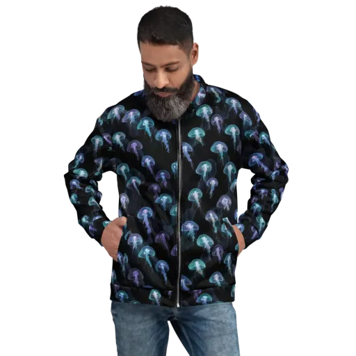 Abyssal Glow on a Bomber Jacket