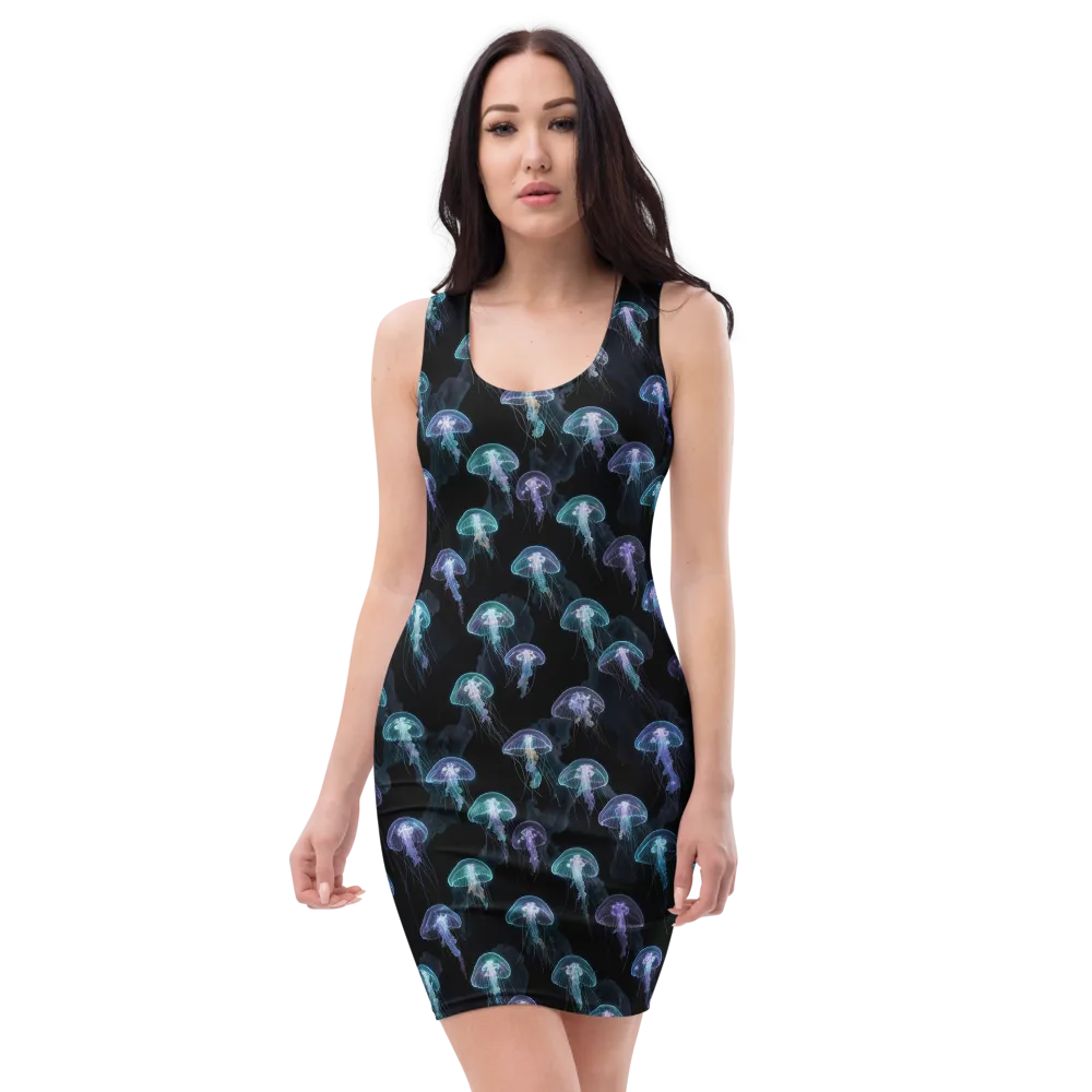 Abyssal Glow on Bodycon Dress — Front