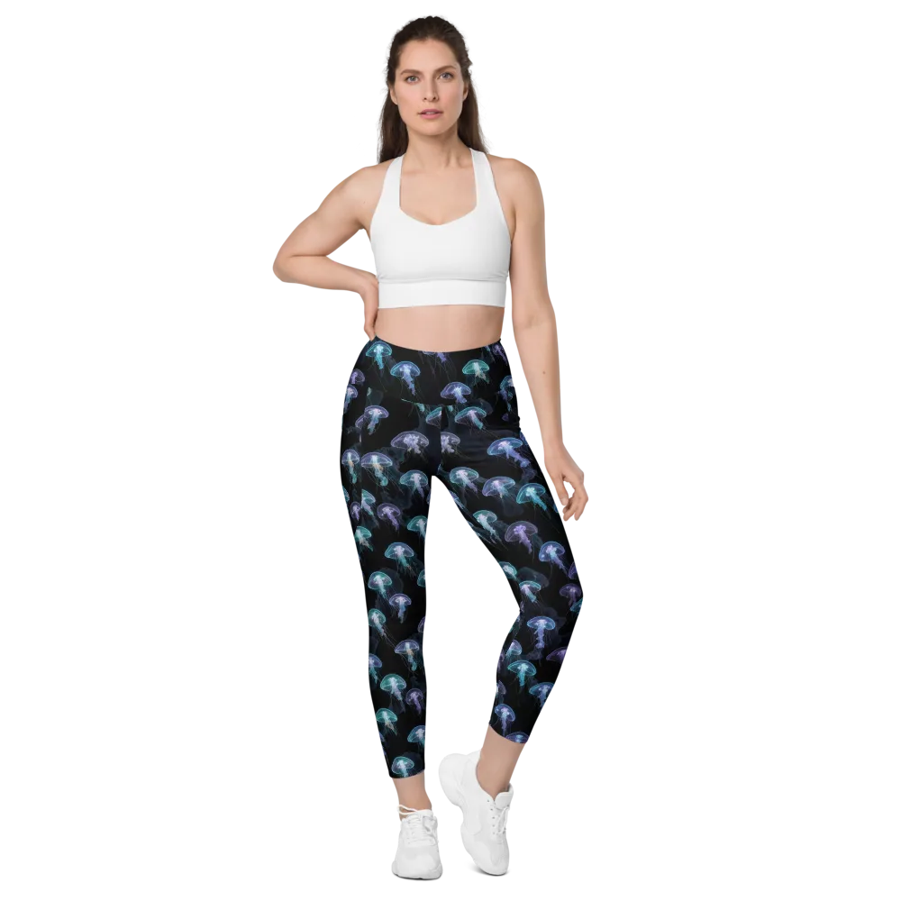 Abyssal Glow on Leggings with Pockets — Front