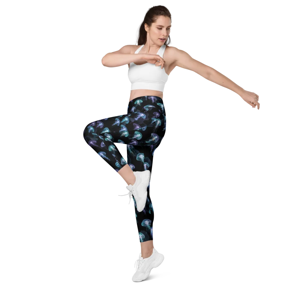 Abyssal Glow on Leggings with Pockets — Left Front