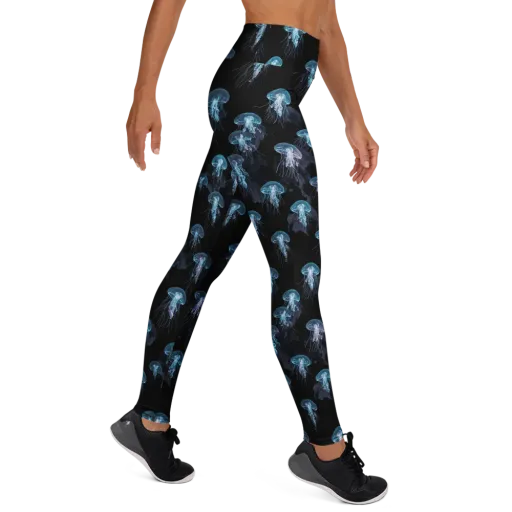 Moonlit Jellyfish on a Yoga Leggings
