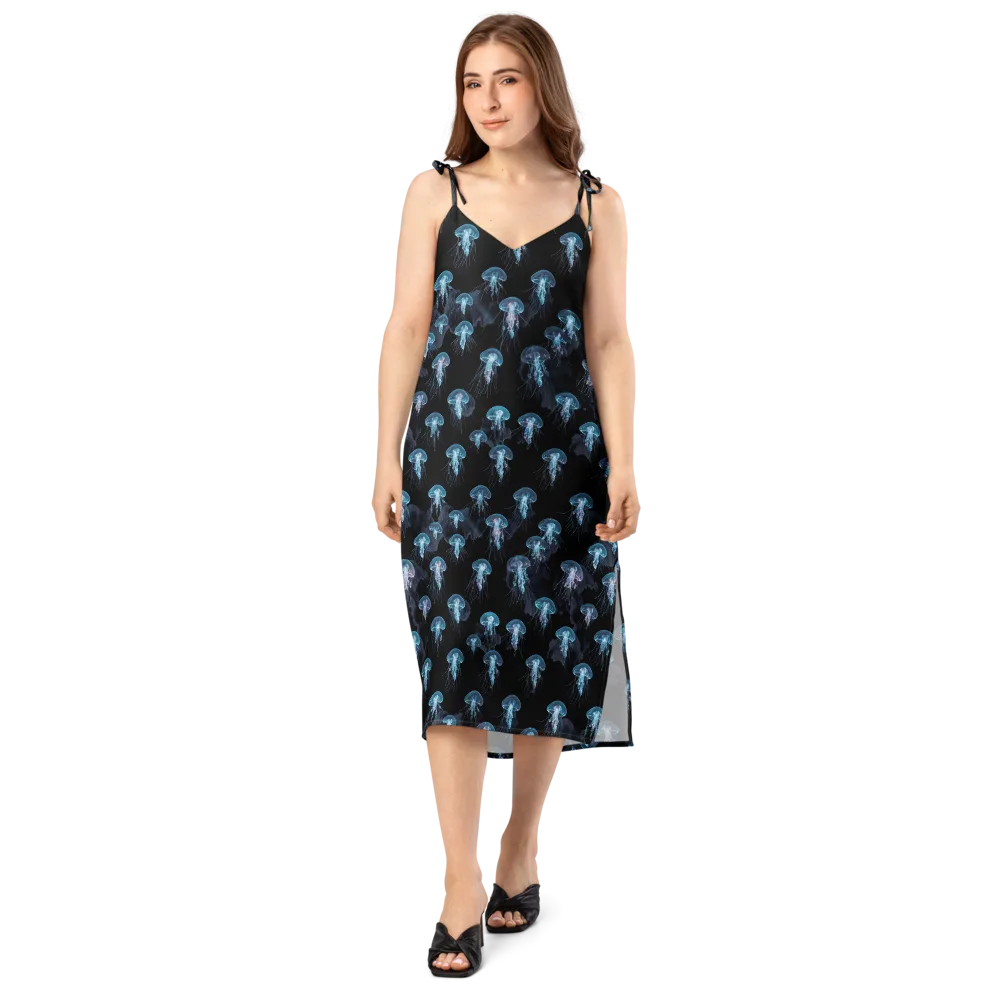 Moonlit Jellyfish on Slip Dress — Front