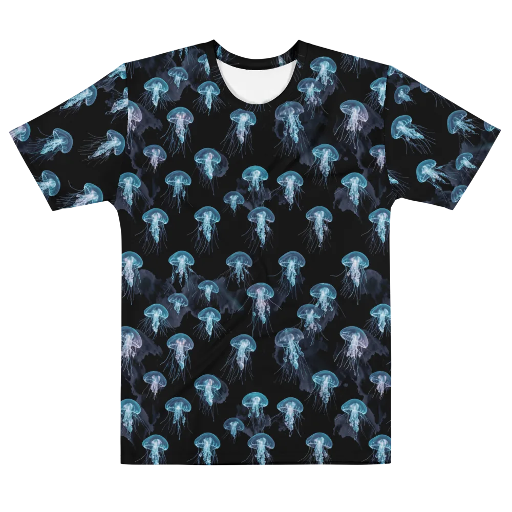 Moonlit Jellyfish on Men's Cotton Crew Neck T-Shirt — Front