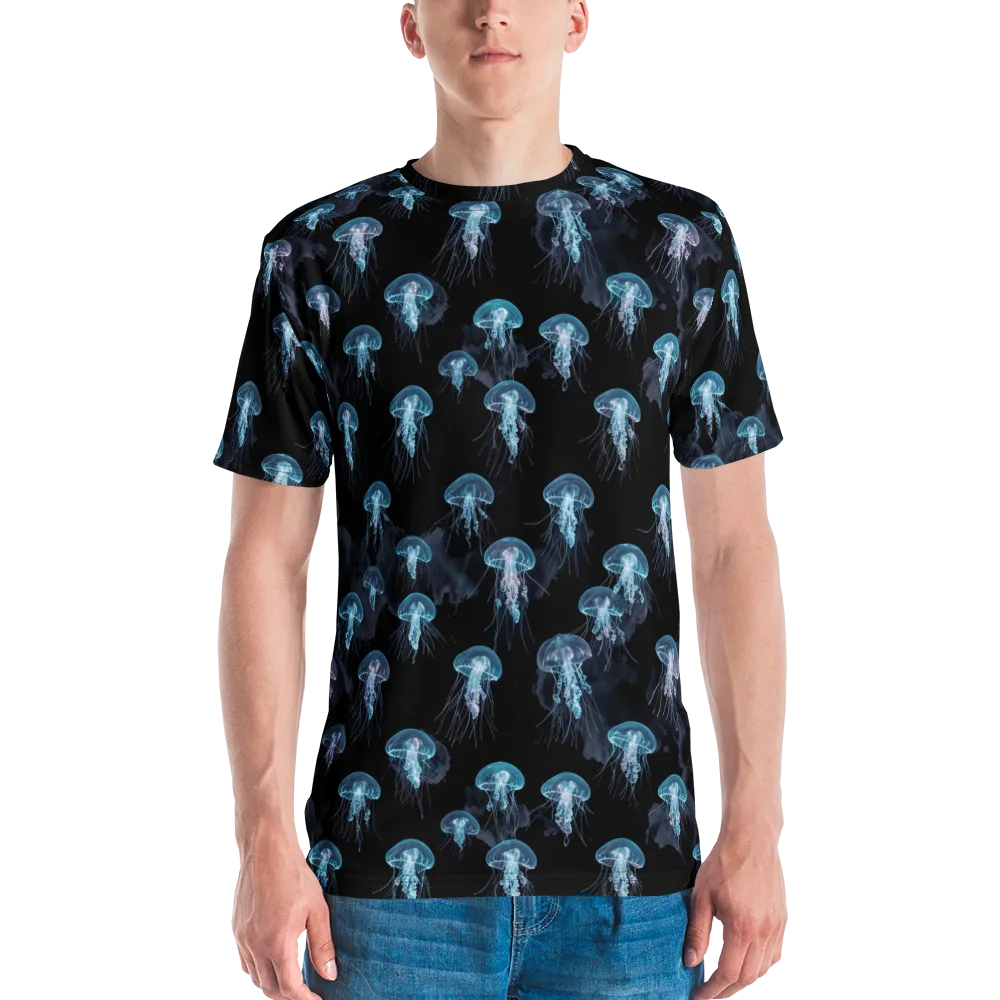 Moonlit Jellyfish on Men's Crew Neck T-Shirt — Front