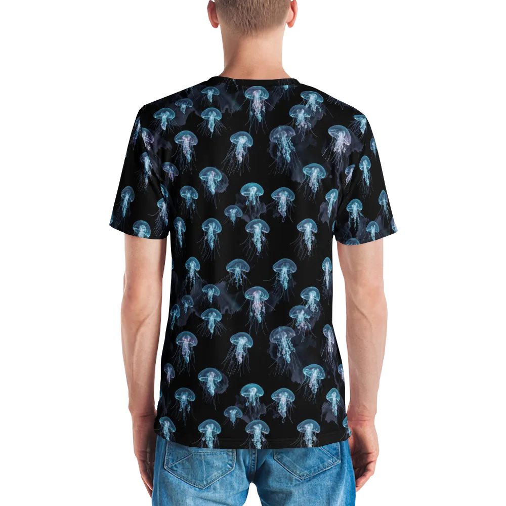 Moonlit Jellyfish on Men's Crew Neck T-Shirt — Back