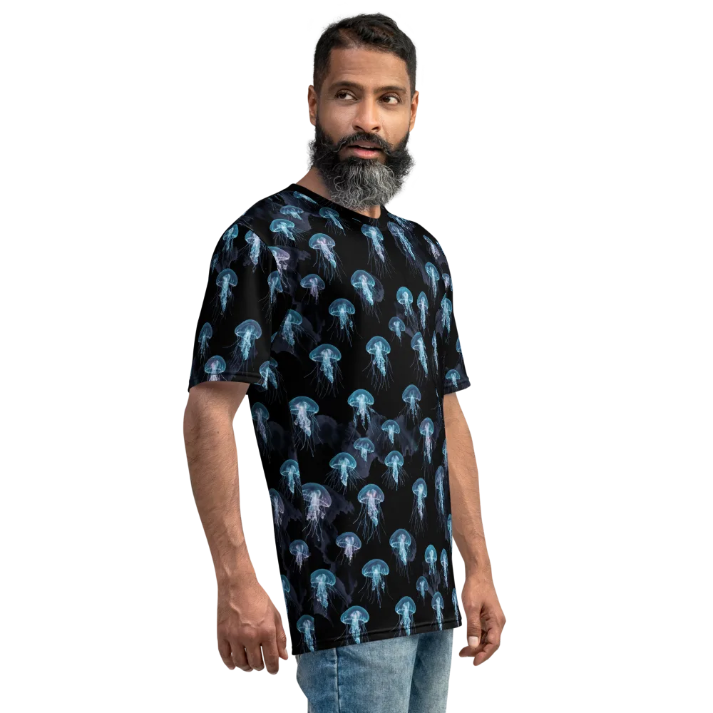 Moonlit Jellyfish on Men's Crew Neck T-Shirt — Right