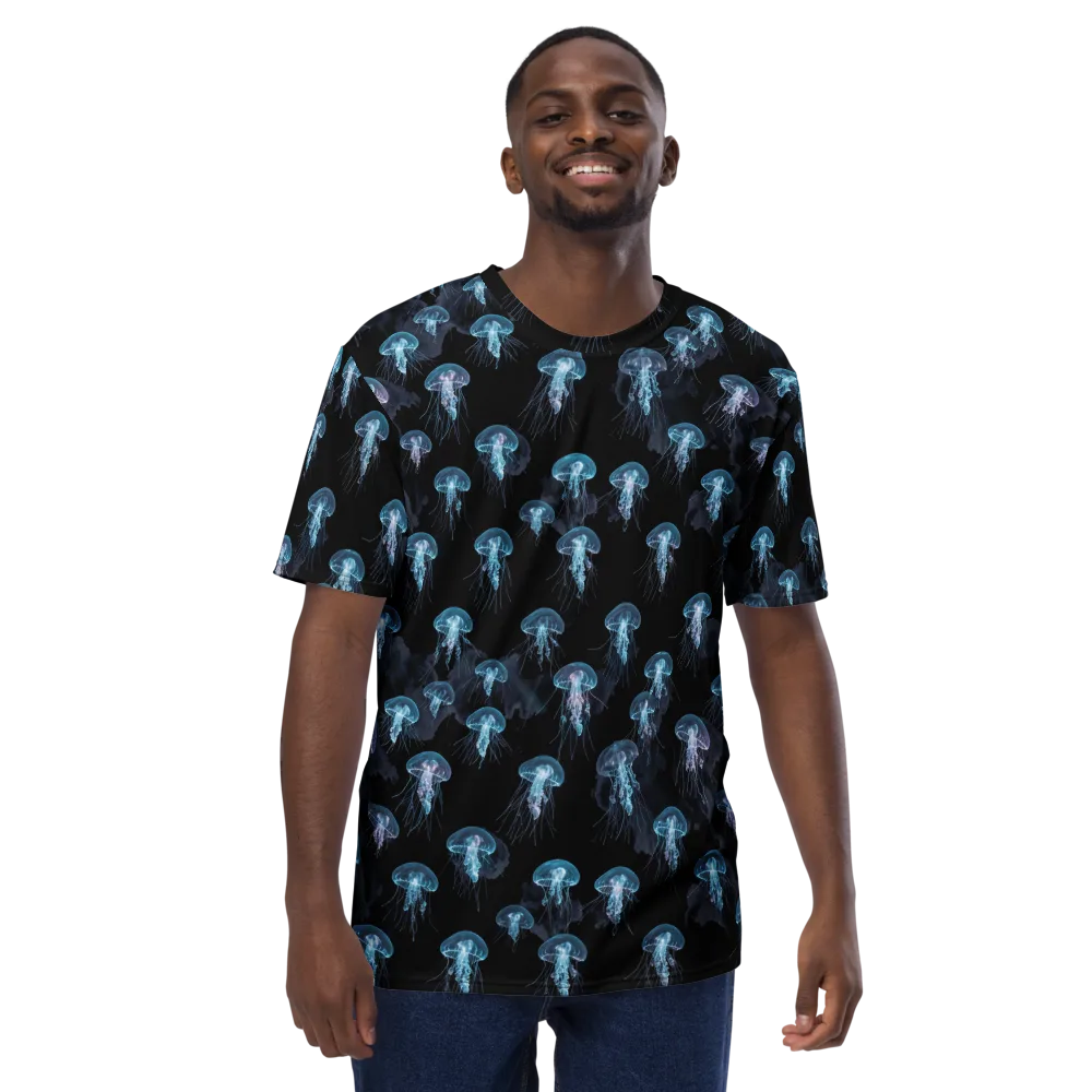 Moonlit Jellyfish on Men's Crew Neck T-Shirt — Front